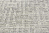 8' Silver Floral Hand Woven Runner Rug