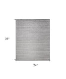 2' X 3' Silver Floral Hand Woven Area Rug