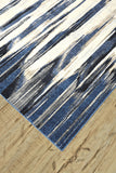 5' X 8' Ivory Blue And Gray Abstract Distressed Area Rug