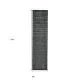 10' Gray and Black Hand Woven Runner Rug