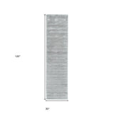 10' Gray Hand Woven Runner Rug