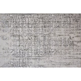 8' Gray and Ivory Abstract Runner Rug