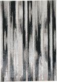 8' x 10' Beige and Black Abstract Power Loom Area Rug