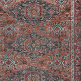 10' x 13' Blue and Red Wool Floral Hand Knotted Distressed Area Rug