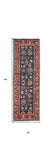 8' Pink Blue And Orange Wool Floral Hand Knotted Distressed Stain Resistant Runner Rug With Fringe
