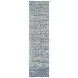 10' Blue and Gray Ombre Hand Woven Runner Rug