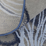 8' Blue Gray And Ivory Abstract Power Loom Runner Rug