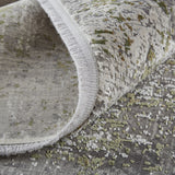 12' X 18' Green Gray And Ivory Abstract Power Loom Distressed Area Rug