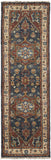 8' Red Black And Ivory Wool Floral Hand Knotted Stain Resistant Runner Rug