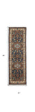 8' Red Black And Ivory Wool Floral Hand Knotted Stain Resistant Runner Rug