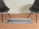 2' X 3' Ivory Gray And Black Abstract Power Loom Area Rug
