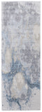 8' Blue Abstract Runner Rug