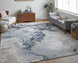 10' X 13' Blue Abstract Area Rug