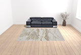 9' X 12' Ivory Tan And Gray Abstract Area Rug