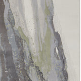 8' Green Purple And Ivory Abstract Power Loom Runner Rug