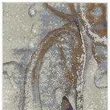 8' Gray And Brown Abstract Power Loom Runner Rug