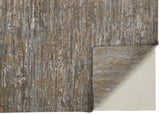 5' X 8' Brown And Gray Wool Abstract Hand Knotted Area Rug