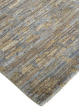 12' X 15' Brown And Gray Wool Abstract Hand Knotted Area Rug