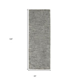 10' Blue and Ivory Abstract Power Loom Runner Rug