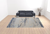 12' X 15' Blue Gray And Ivory Wool Abstract Tufted Handmade Area Rug