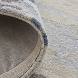 12' X 15' Blue Gray And Ivory Wool Abstract Tufted Handmade Area Rug