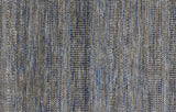10' Gray Wool Striped Hand Knotted Runner Rug