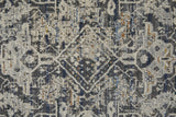 12' Ivory Gray And Taupe Abstract Power Loom Distressed Runner Rug With Fringe