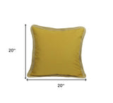 20"x20" Gold Linen Blend Zippered Pillow