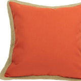 20"x20" Beige and Orange Linen Blend Zippered Pillow