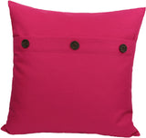 20"x20" Fuchsia Linen Blend Zippered Pillow With Buttons