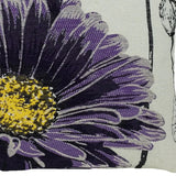 18"x18" Purple Polyester and Cotton blend Floral Zippered Pillow