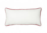 10"x20" Red and Gray Christmas Noel Polyester Zippered Pillow With Embroidery