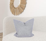22" X 22" Gray Polyester Zippered Pillow