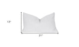 13" X 21" White Polyester Zippered Pillow