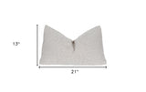 13" X 21" Gray Polyester Zippered Pillow