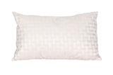 13" X 21" Beige and White Checkered Polyester Zippered Pillow