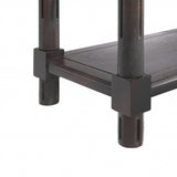 Set Of Two 24" Brown Wood Rectangular End Tables With Shelf