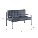 71" Chocolate And Silver Top Grain Leather Loveseat