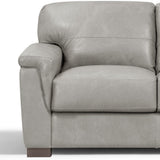 67" Gray Leather And Black Love Seat