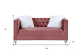 64" Charcoal And Silver Velvet Loveseat