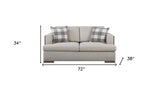 64" Beige 100% Linen And White Love Seat