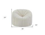 41" Taupe And Black Genuine Leather Balloon Chair