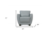 33" Mustard Genuine Leather And Black Arm Chair