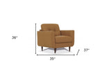 33" Watery Genuine Leather And Black Arm Chair