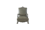 34" Bone Faux Leather Arm Chair