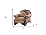 41" Purple Fabric And Black Tufted Arm Chair