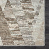 2' X 10' Beige Abstract Distressed Runner Rug