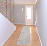 2' X 8' Beige Botanical Runner Rug