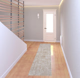 2' X 8' Beige Abstract Runner Rug