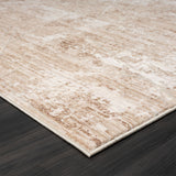 2' X 8' Beige Abstract Runner Rug